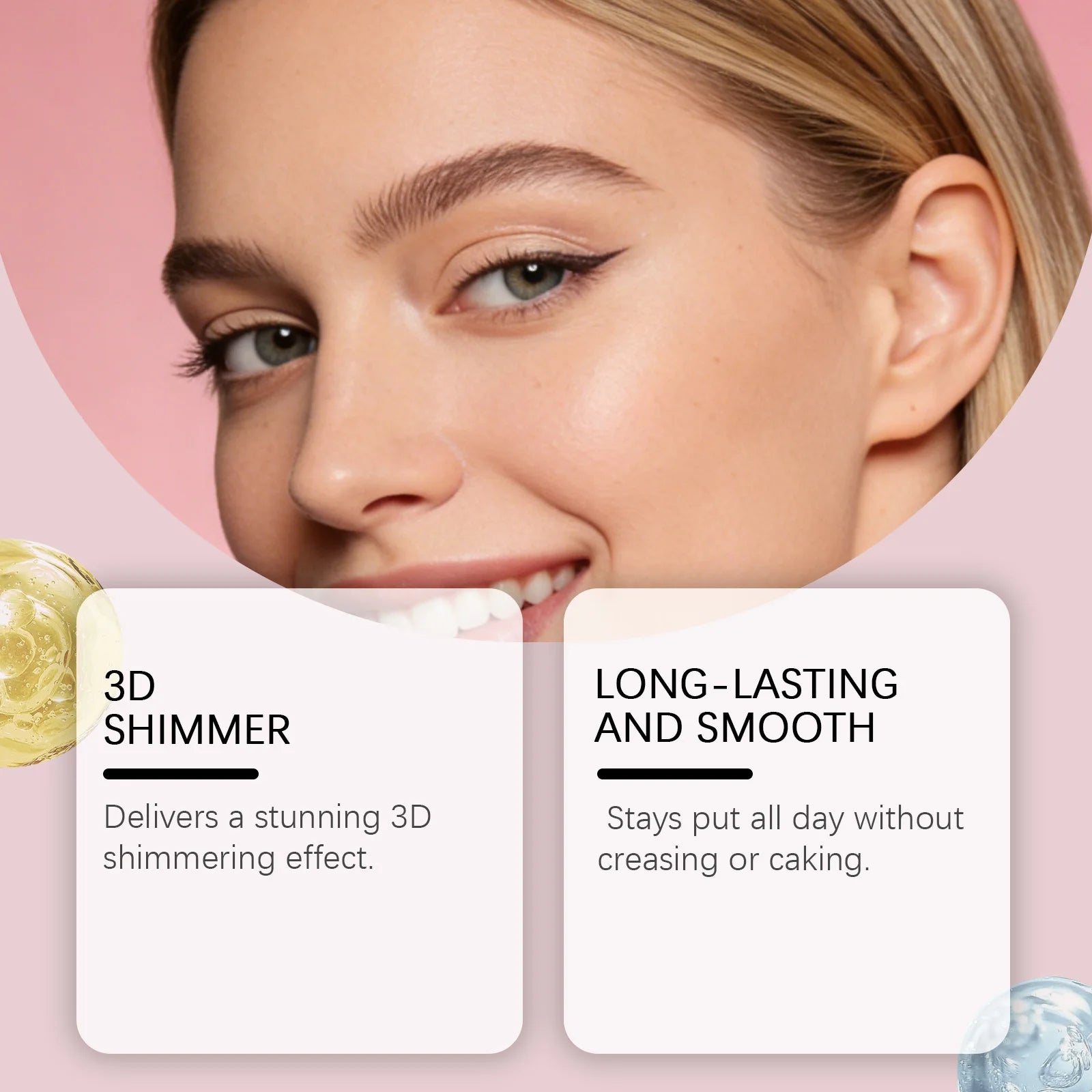 Diamond Shimmer Eyeshadow (Apricot) with Natural Pearl Fine Glitter for Everyday and Party Glam Eye Makeup Oasis Select