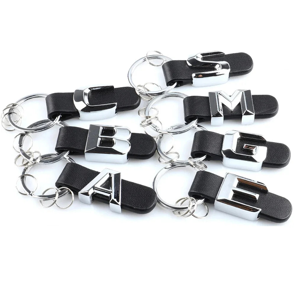 1Pcs 3D Car Key Chain Metal Letter Leather Strap keychain For Mercedes Benz A B C D E G S Class Car Keychain leather Key Rings Oasis Select