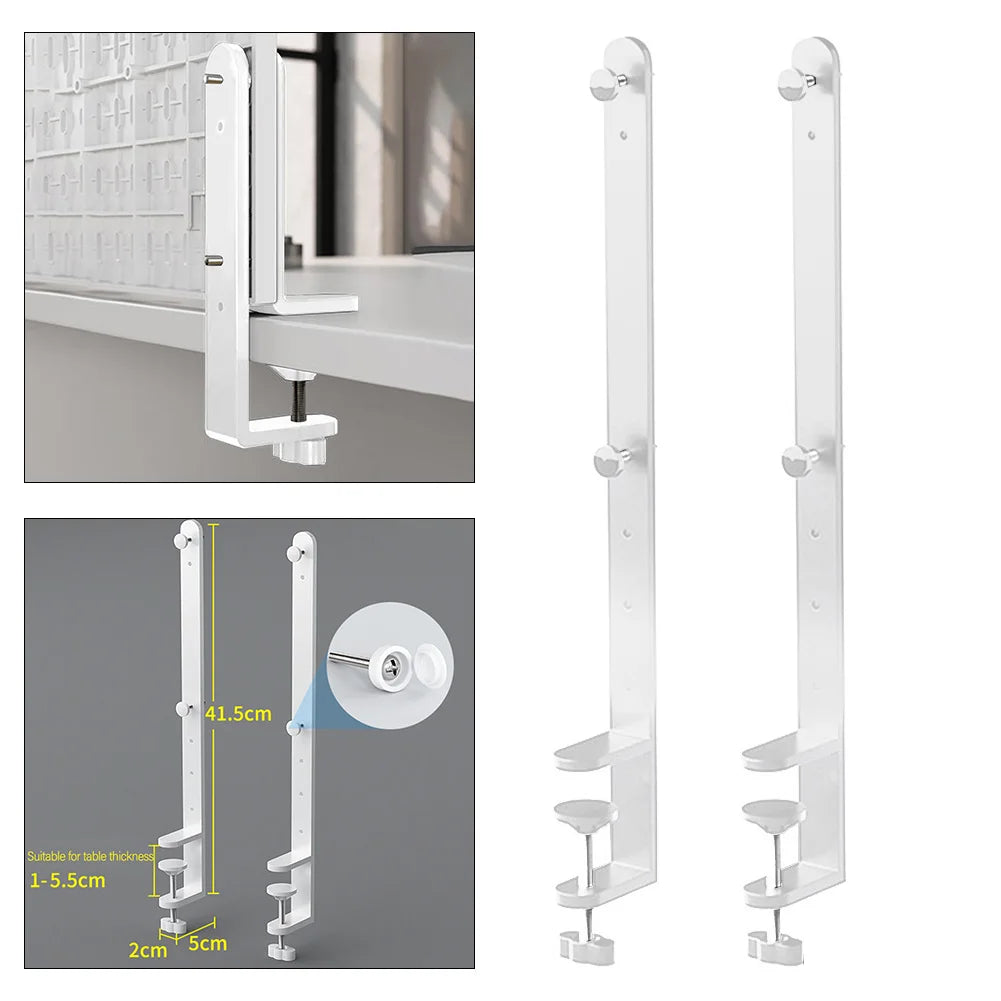 2Pcs Extended Desk Clamp Pegboard Fixing Bracket Desktop Fixing Bracket Home Improvement 1-5.5cm Thickness 41.5cm Height Oasis Select
