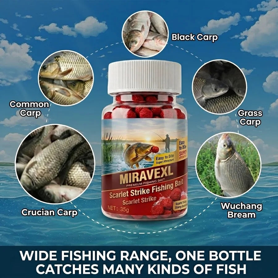 MIRAVEXL Scarlet Strike Fishing Bait Red Boilies Soft Pellet Lure High Attractant Carp Fishing Tackle Accessories Oasis Select
