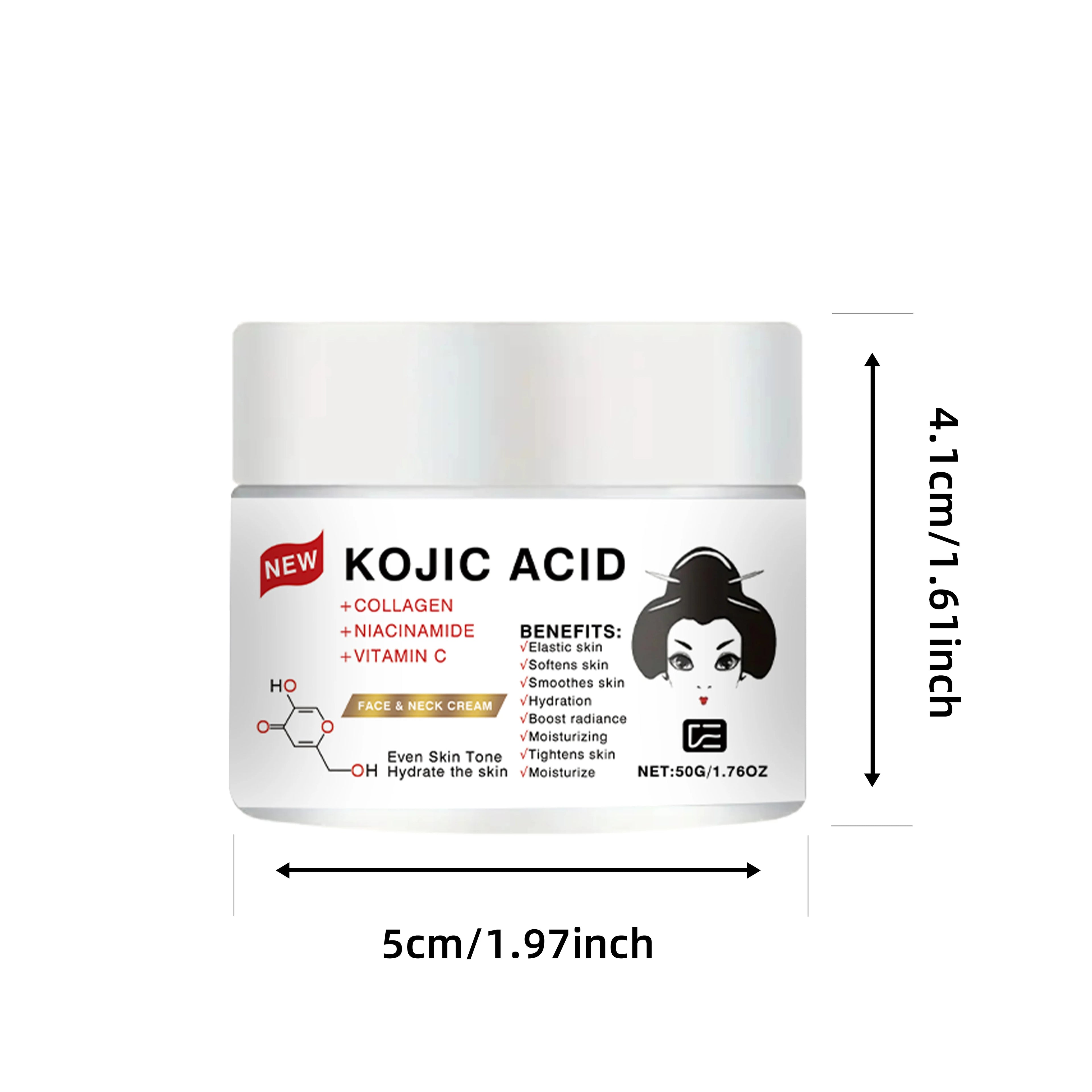 Kojic Acid Face & Neck Cream – Hydrating, Firming, All Skin