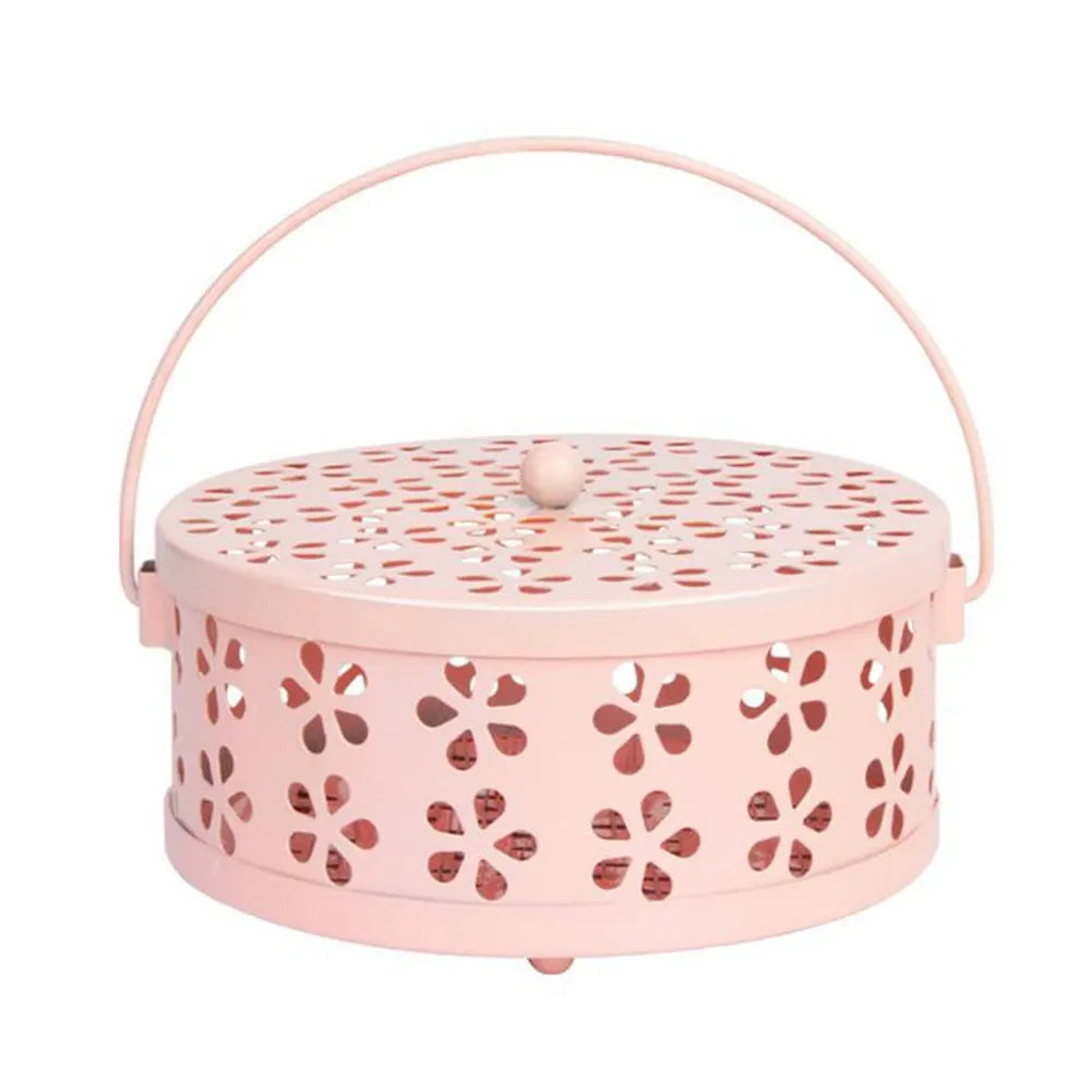 Metal Mosquito Coil Holder with Lid & Handle | Outdoor Camping Mosquito Coil Holder Oasis Select Pink United States