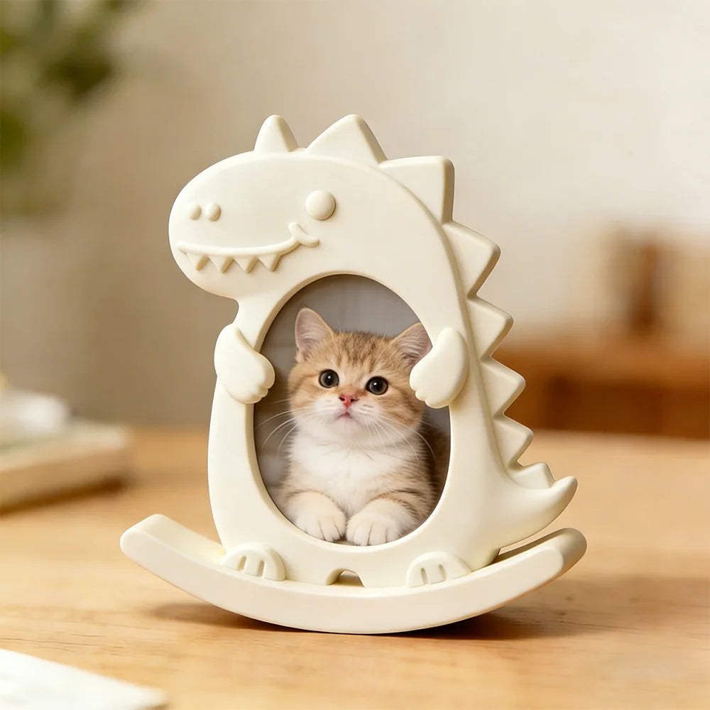 Cartoon Animal Photo Frame Silicone Mold DIY Cat Dog Dinosaur Picture Frame Resin Mould For Home Decoration Desktop Ornament Oasis Select