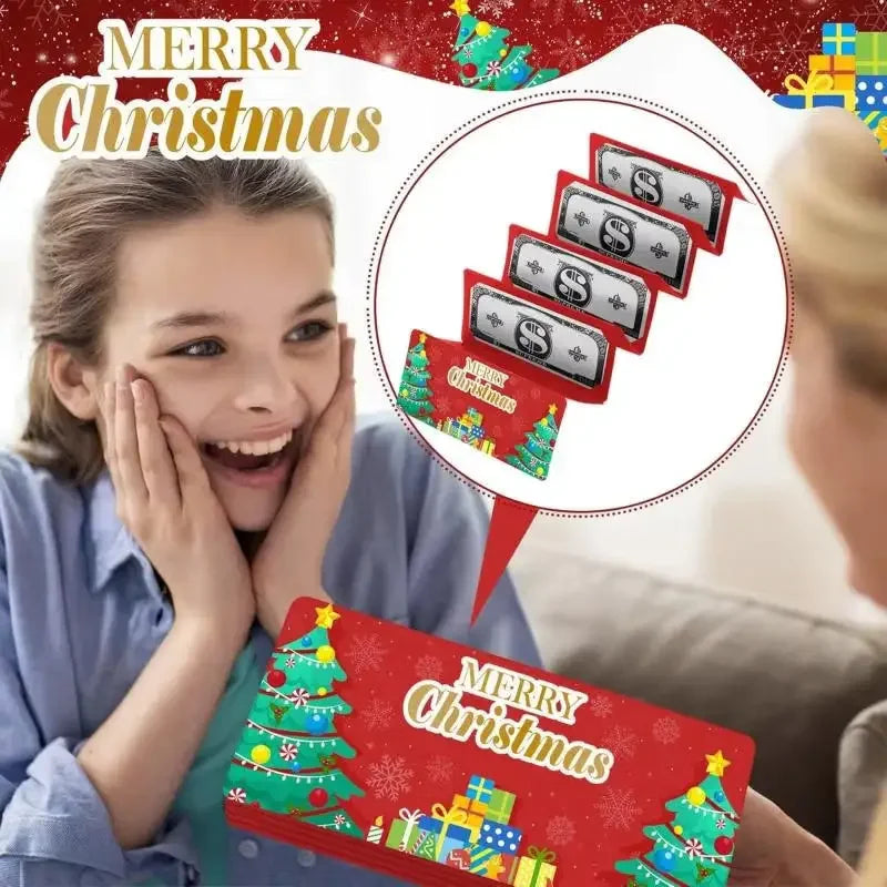Christmas Money Holder Wallet Red Envelope Christmas Gift Envelope Greeting Card Creative Birthday Folding Cash Holder For Kids Oasis Select