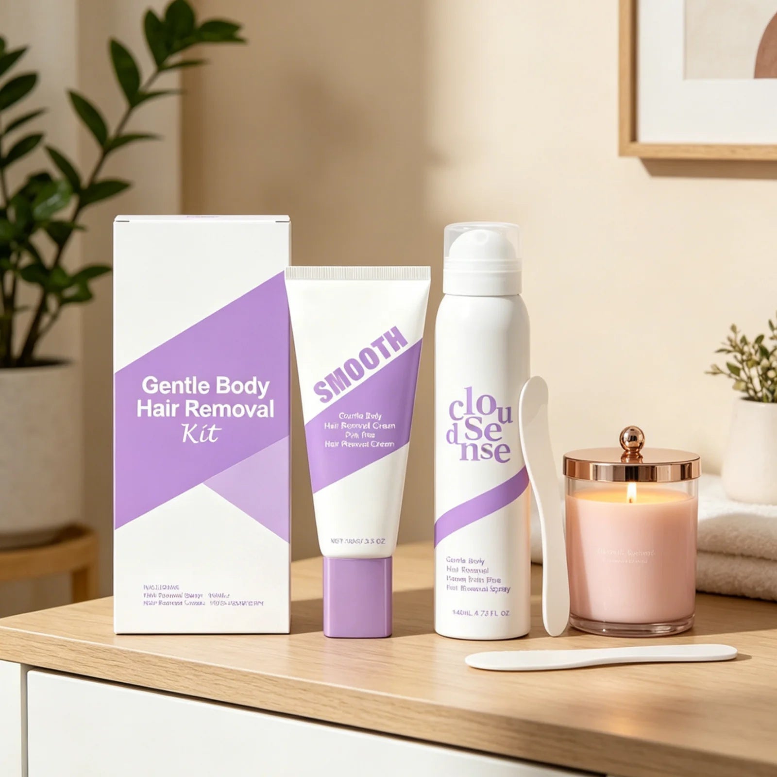 Gentle Body Hair Removal Cream Kit – Moisturizing & Soothing Hair Removal Cream Oasis Select