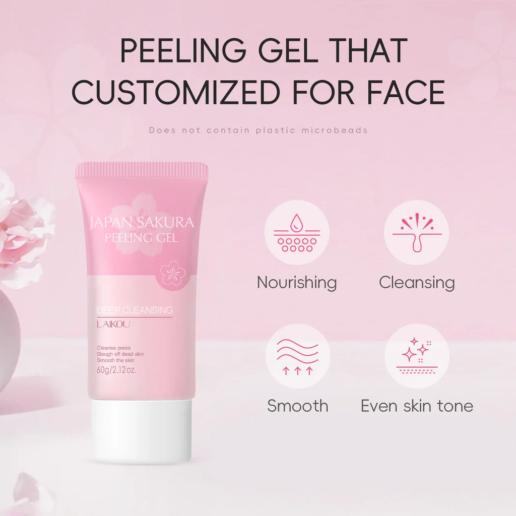 LAIKOU Sakura Peeling Gel Face & Body Exfoliating Moisturizing Brightening Remove Dead Skin 60g ﻿ Oasis Select