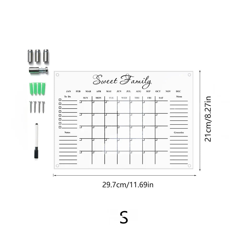Acrylic UV printed calendar table study wall weekly plan can be erased itinerary Oasis Select TYU041-S