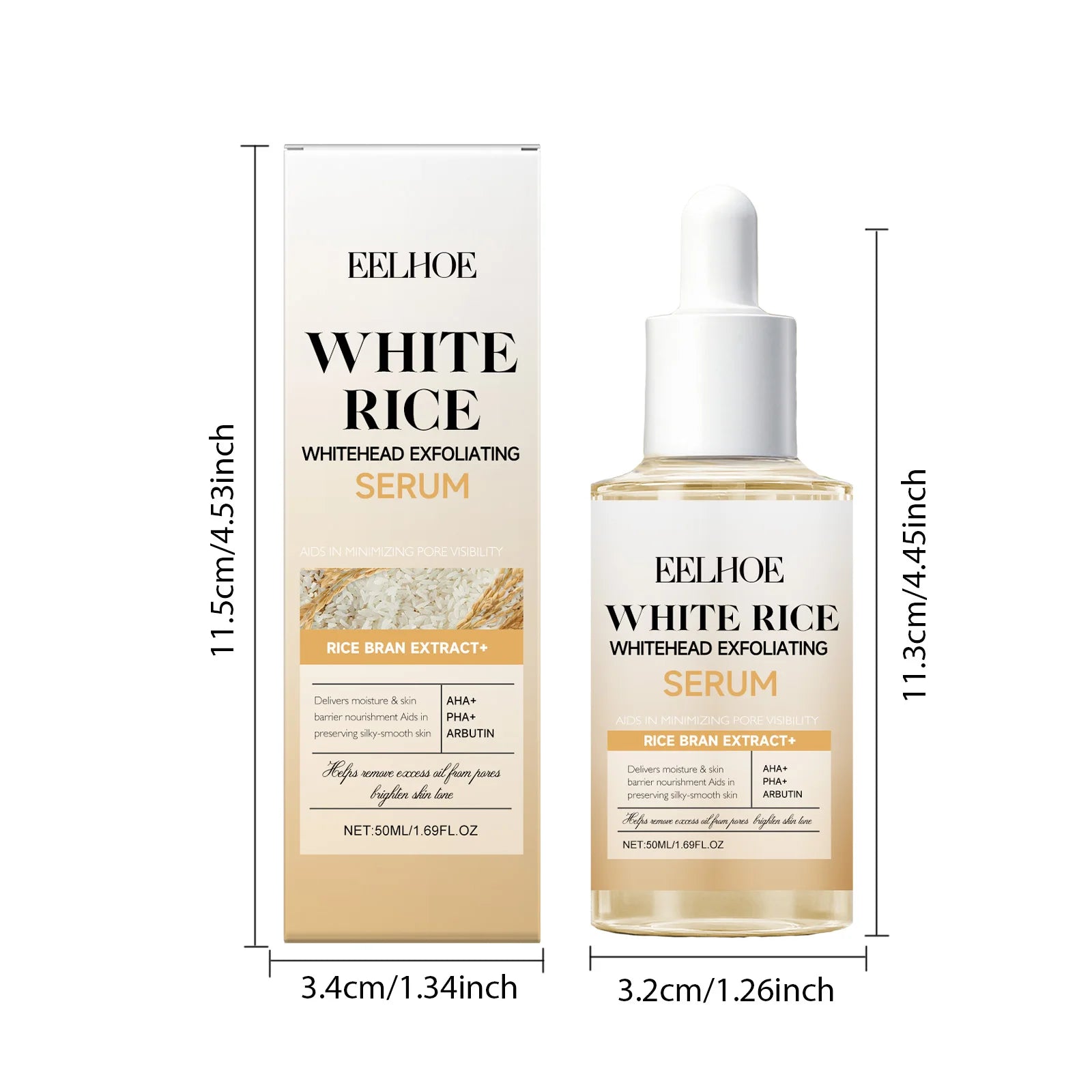 EELHOE Rice Exfoliating Serum Set – BHA, Niacinamide & Brightening Exfoliating Serum Set Oasis Select 50ml White Rice