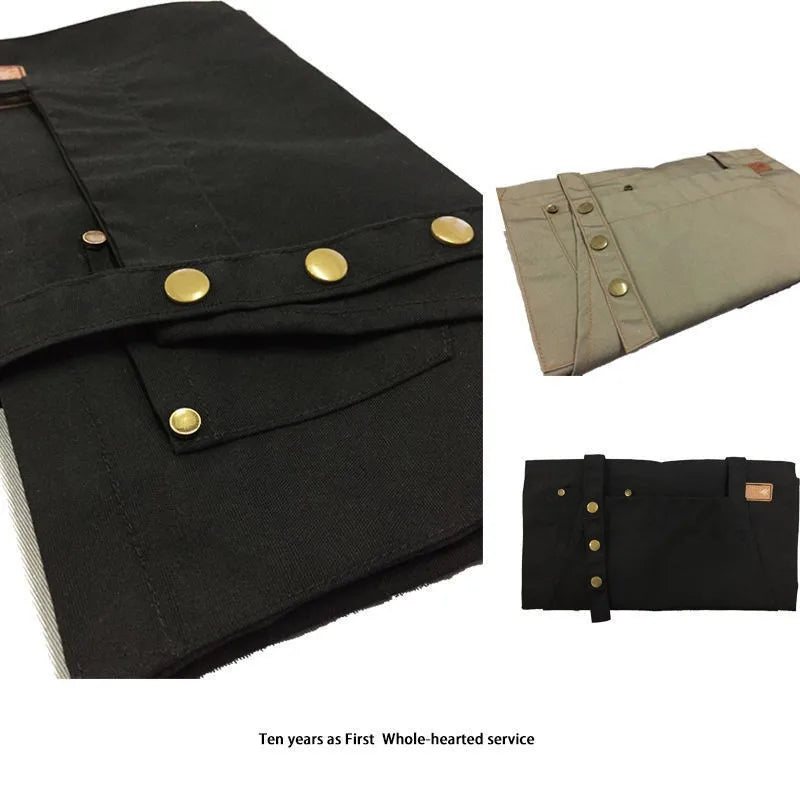 Chef Waiter Cafe Shop Waiter Pure Color Cooking Kitchen Apron For Woman BBQ Hairdresser Aprons Bibs Kitchen Accessory Oasis Select