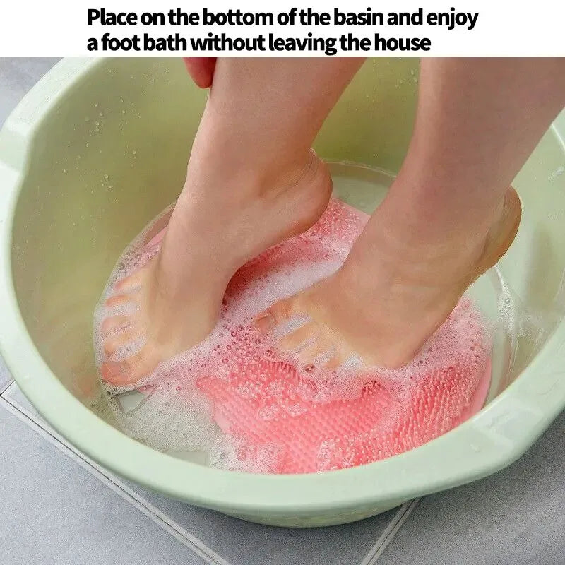 Foot Scrubbing Pad Bathroom Bath Brush Multifunctional Scrubbing Foot Massage Pad Non-slip Foot Pad Silicone Bath Brush Oasis Select