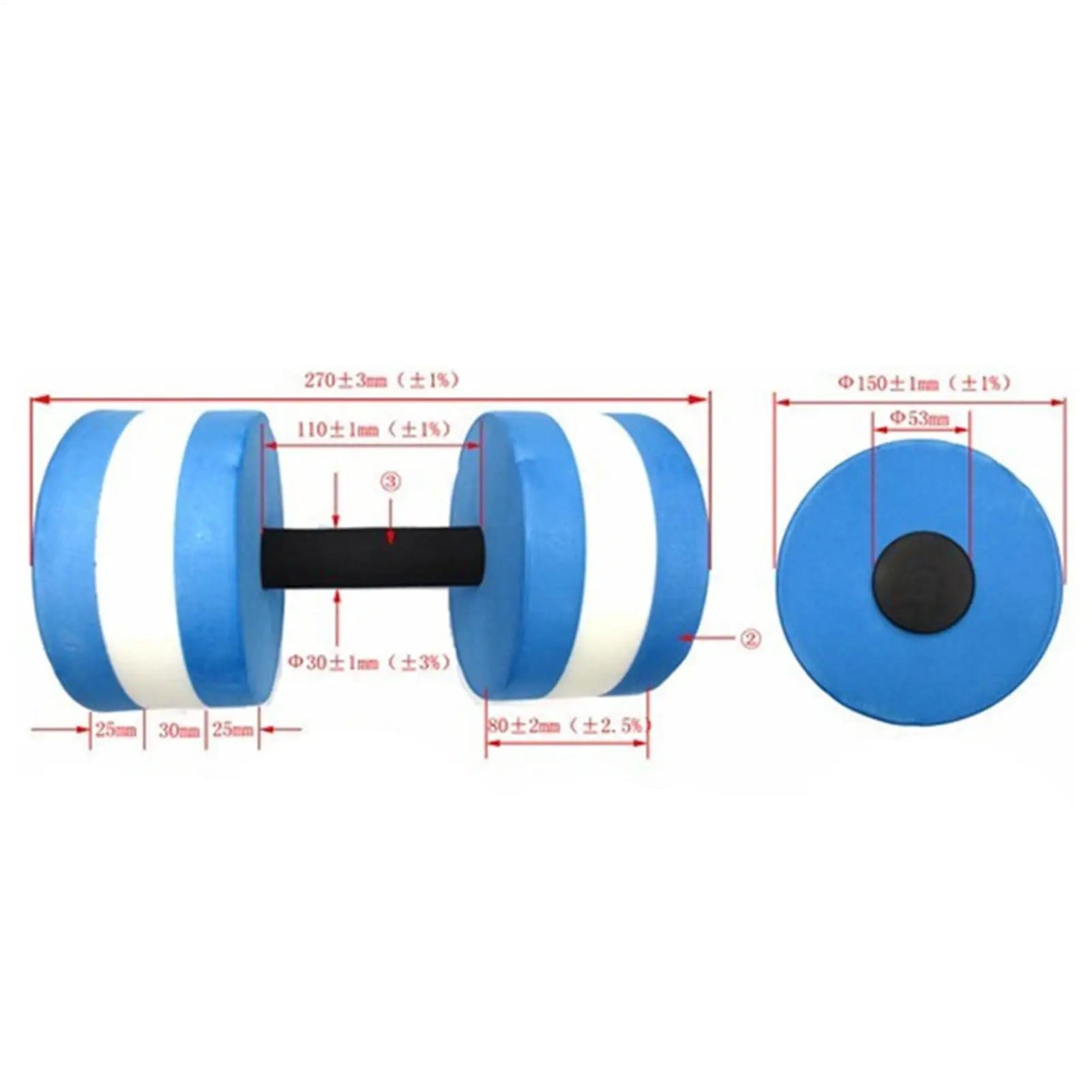 2pcs EVA Water Foam Floating Dumbbell Swimming Pool Water Weight Aerobics Automatic Float Aquatic Barbell Swim Fitness Dumbbell Oasis Select