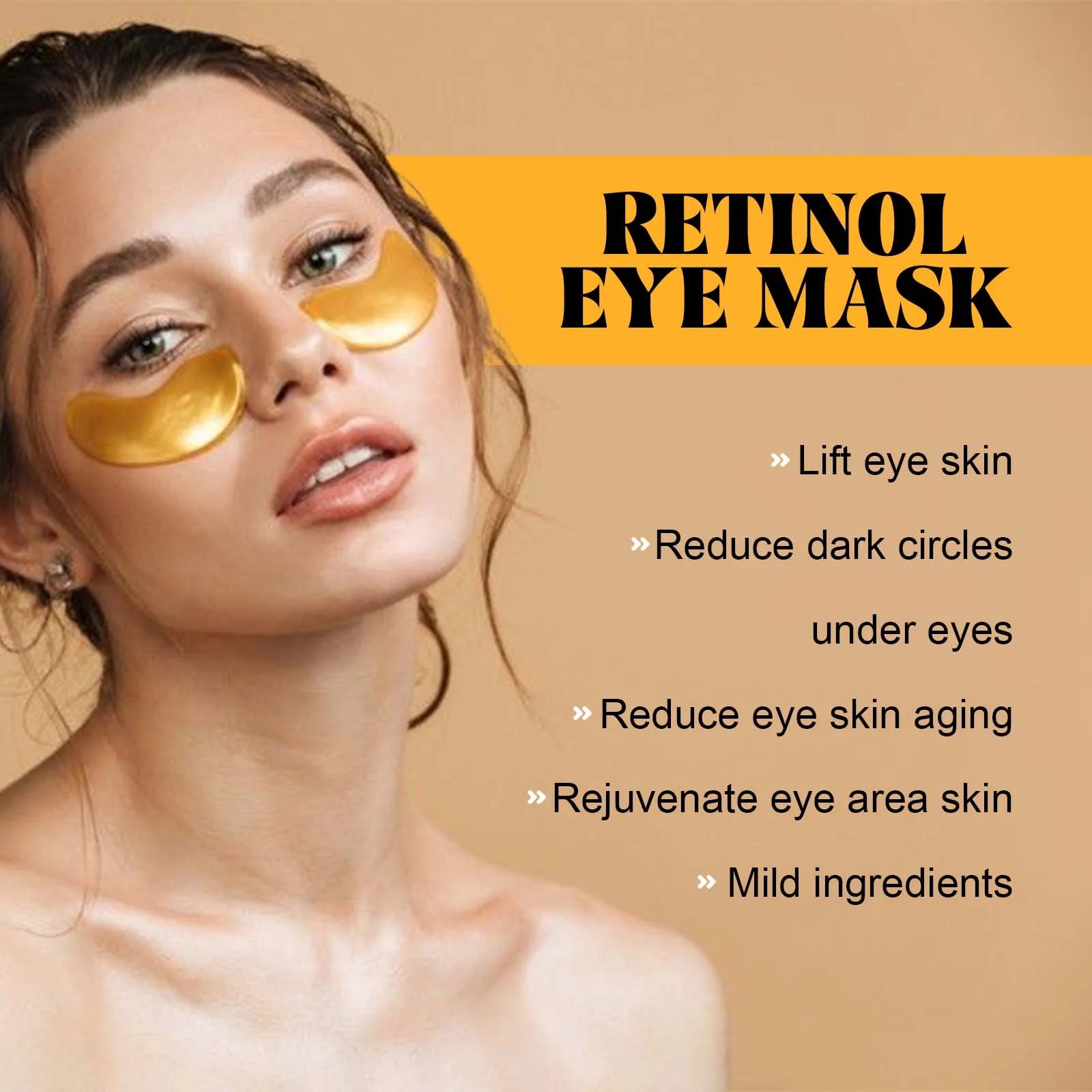Retinol Eye Mask Anti Dark Circles Eyes Bags Skin Firming Collagen Moisturizing Aloe Repair & Firming Brighten Under Eye Patches Oasis Select