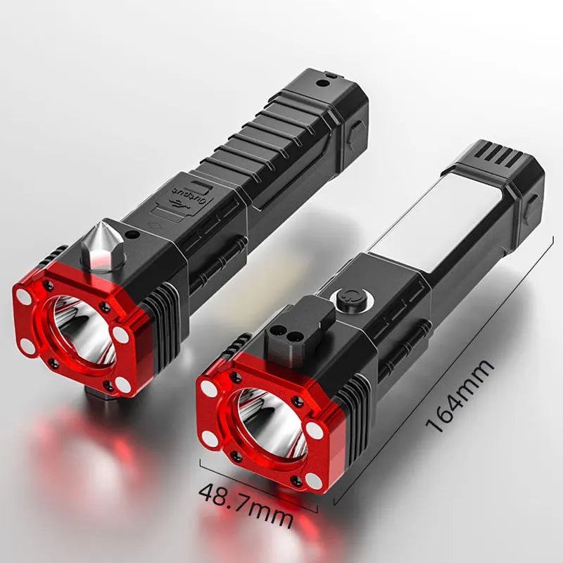 Multifunction Flashlight Power Bank & Car Safety Hammer – 800LM