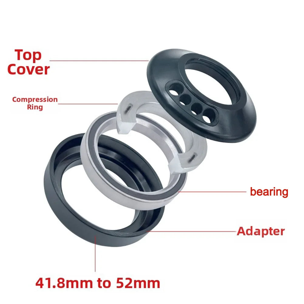 Bicycle Internal Cable Routing Headset Adapter 41.8 To 52mm Alloy Cup Converter For Road Bike Integrated Handlebar Parts Oasis Select A-41.8mm to 52mm