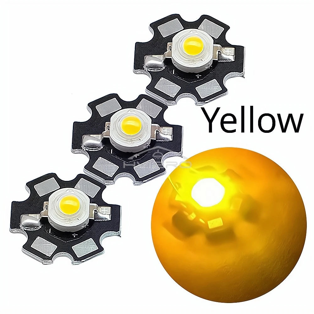 3W High Power LED Chip Beads 10/20 Pack + 20mm Star PCB