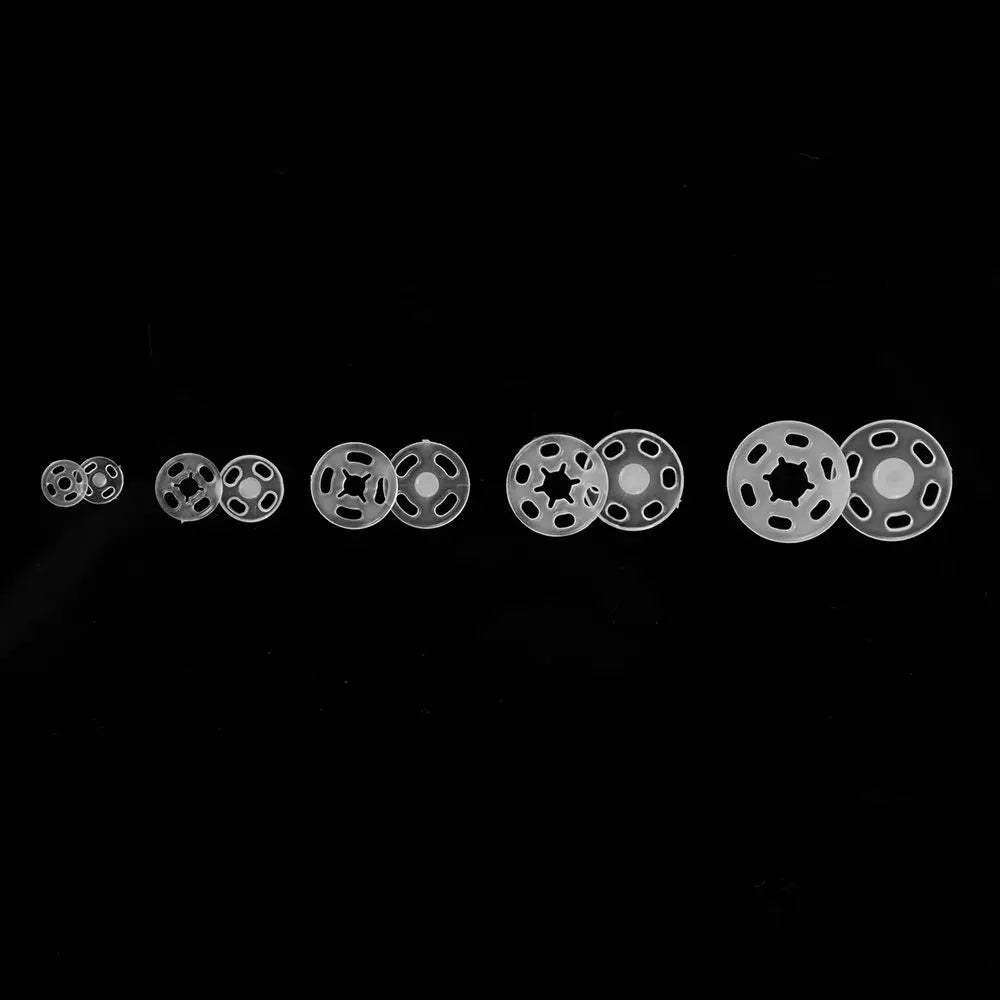 100Pcs Transparent ABS Plastic Invisible Snap Fasteners Press Button DIY Handmade Crafts Round Flatback Stud Sewing Accessory Oasis Select