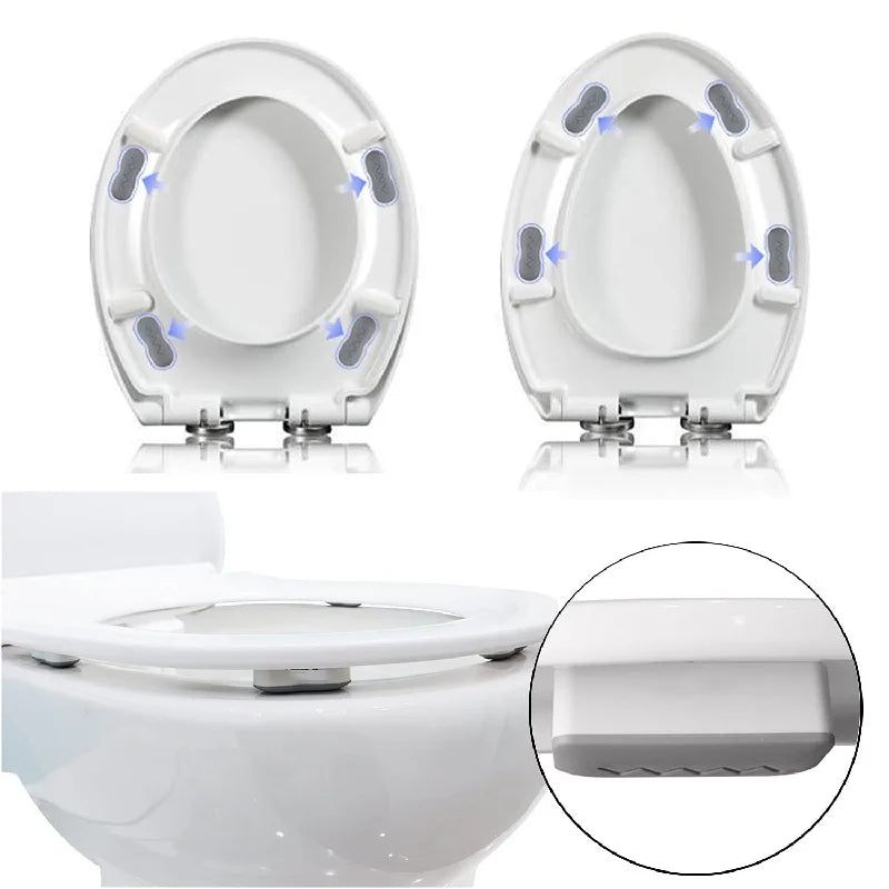 4PCS Universal Toilet Seat Protector Pads Non-Slip Strong Adhesive Cushioned for Bidet Elderly Pregnancy Bathroom Safety Oasis Select