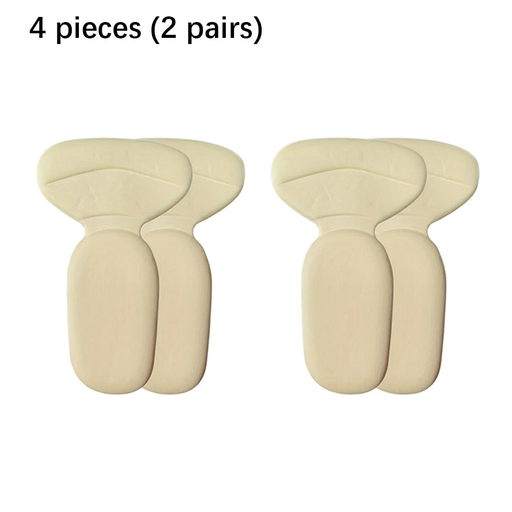T Shape Sponge Heel Stickers Shoe Cushion Heel Protector for Shoes High Heels Inserts Heel Pads Shoe Adjuster Women Half Insoles Oasis Select T-Beige-4PCS