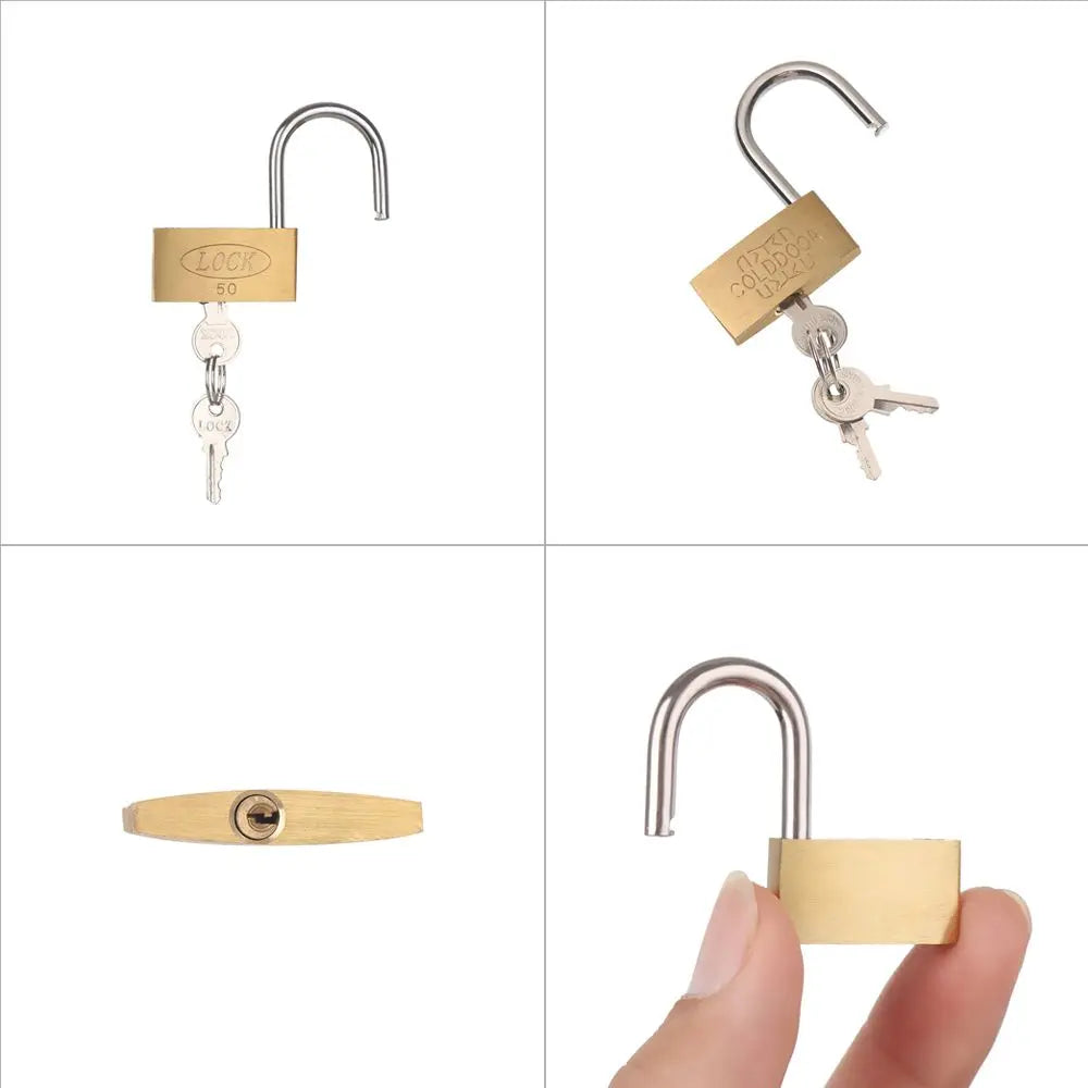 Mini Copper Lock with 2 Keys Brass Padlock Travel Luggage Case Padlock Security Tools Locker Case Supply Home Improvement Oasis Select