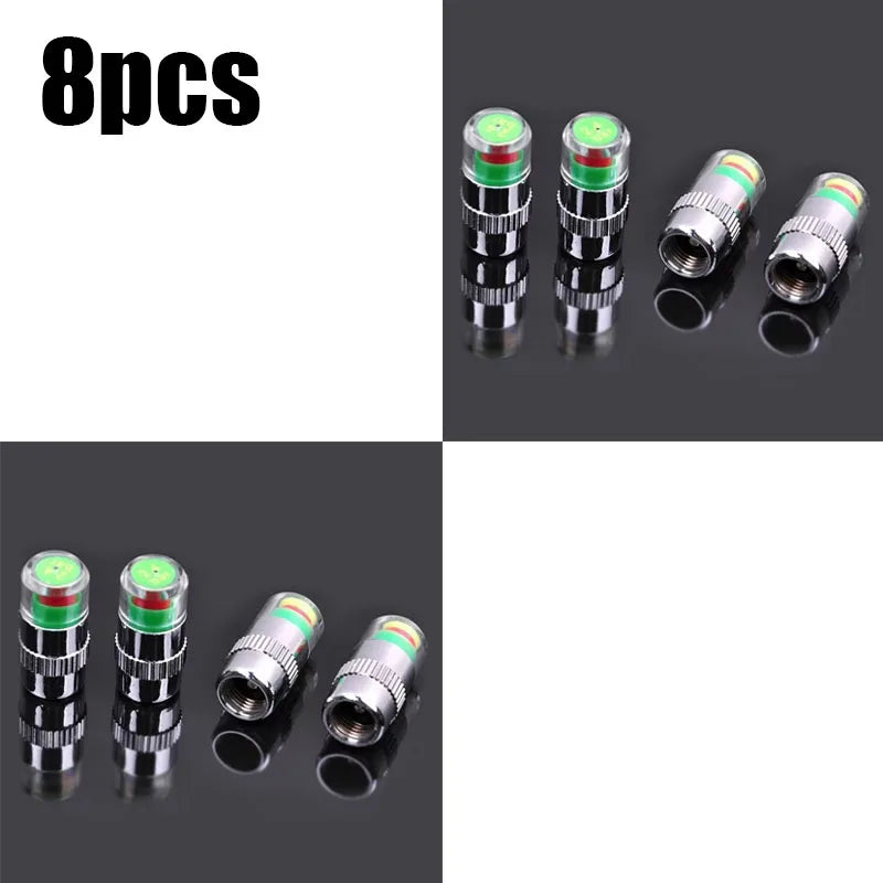 4/24pcs Motorcycle Car Tire Pressure Monitor Valve Cap Sensor Indicator Eye Alert Auto Tire Pressure Inspection Tool Tire Valve Oasis Select 8pcs