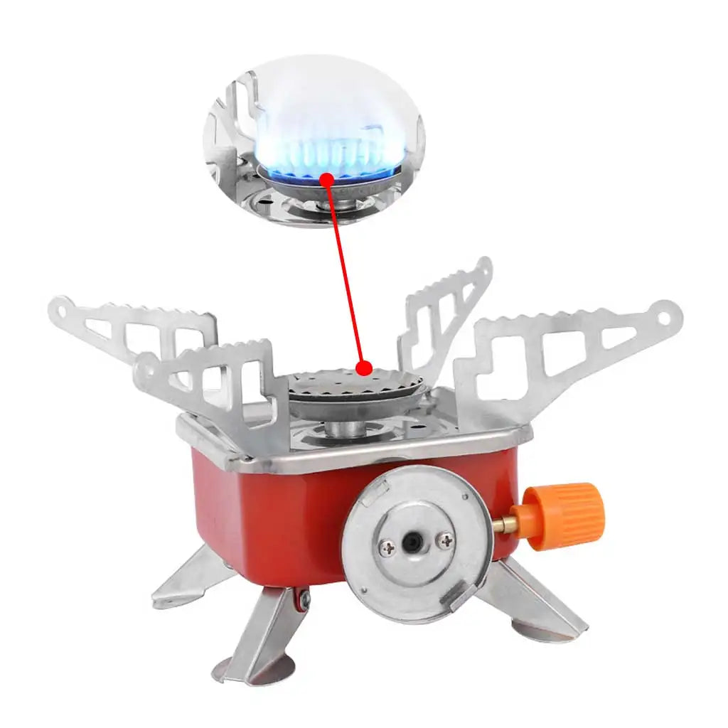 Mini Folding Portable Butane Gas Stove Compact Camping Picnic Stove Gas Burner Compatible Outdoor Cooker for for Long Canister Oasis Select