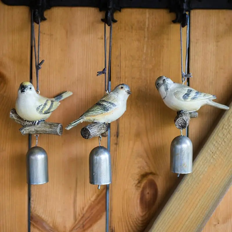 Bird Wind Chimes Resin Bell Pendants Decorative Villas Courtyards Rural Artistic Retro Gardens Sundries European Style Oasis Select 3 bird bells
