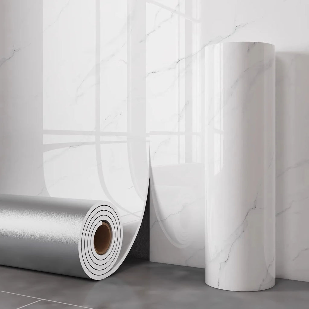 Self Adhesive Thick Wallpaper Marble Effect Wall Sticker Waterproof Wall Covering for Living Room Bedroom Home Decoration Oasis Select Other White-40CMx3M
