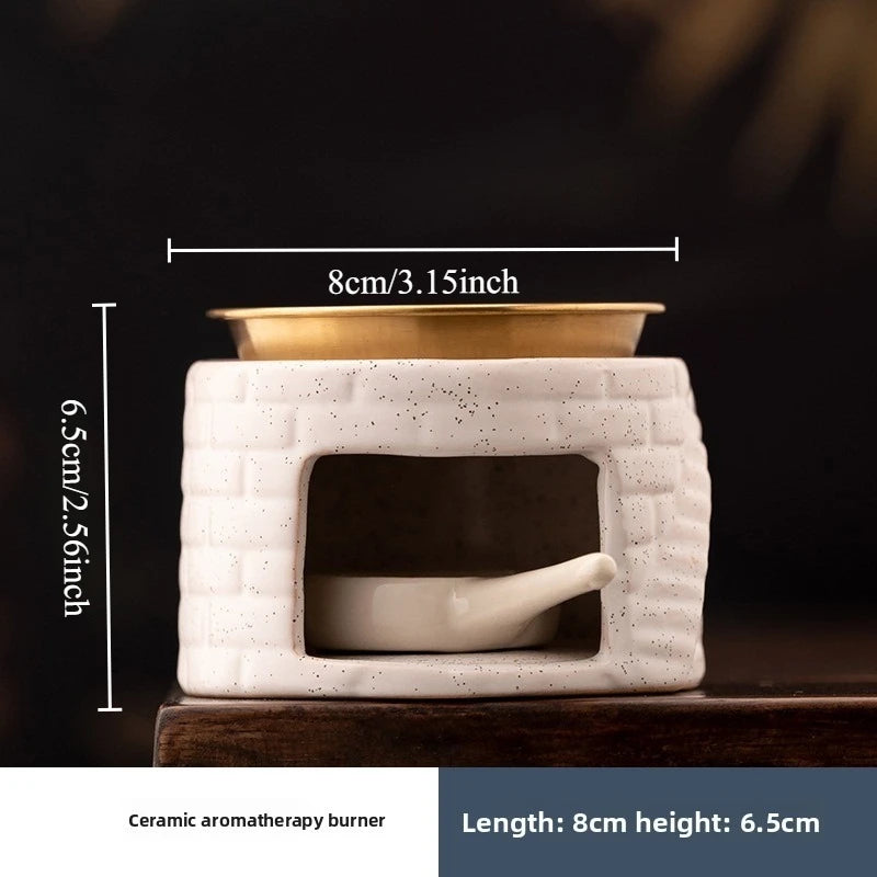 Indoor Aromatherapy Wax Warmer Ceramic Scent Diffuser Lamp Home Fragrance Heater for Essential Oils & Incense Powder Oasis Select Aromatherapy burner