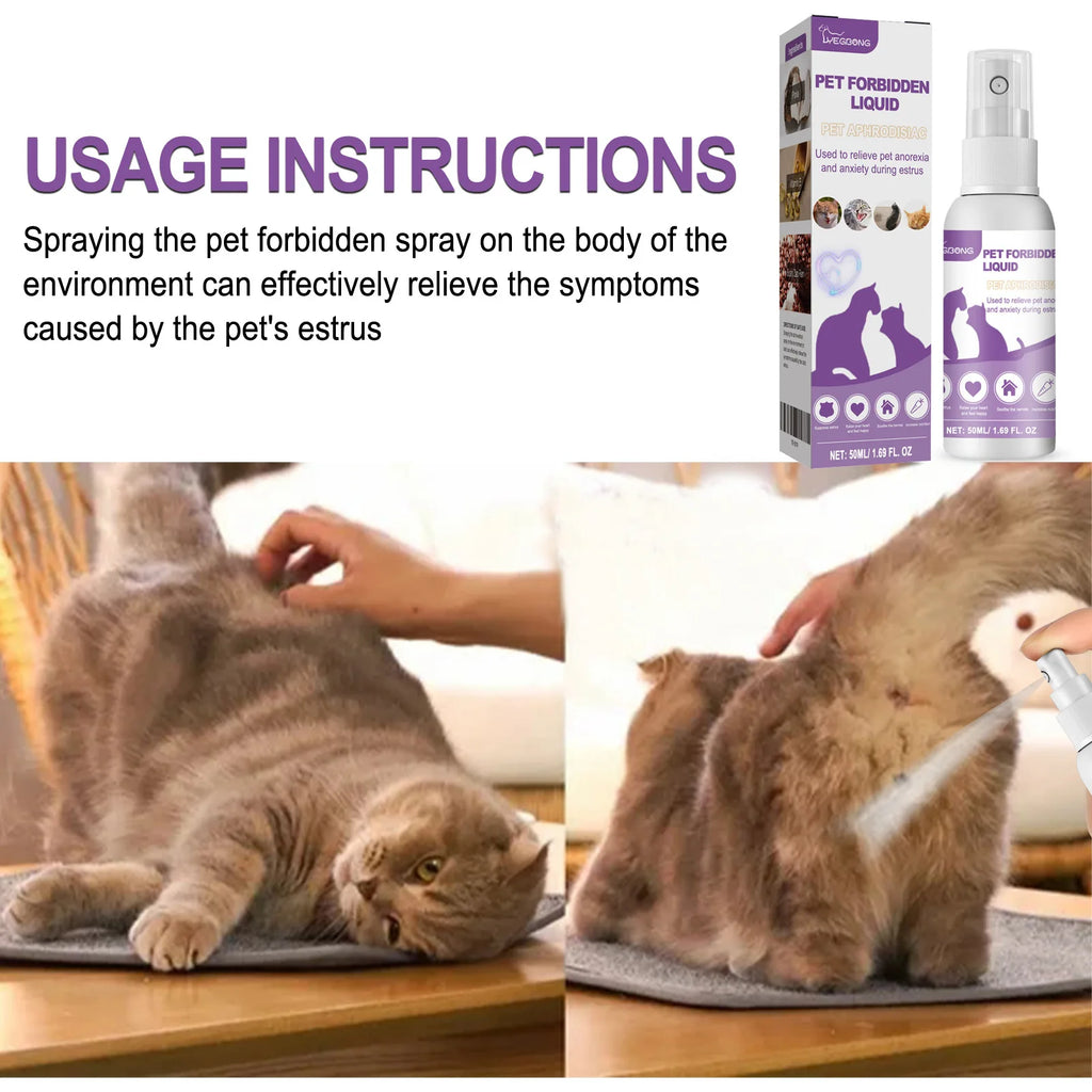 Pet Calming Spray Pheromone Mood Calming Diffuser Improve Estrus Agitation Anxiety Relief Prevent Howling Cat Dog Health Supply Oasis Select