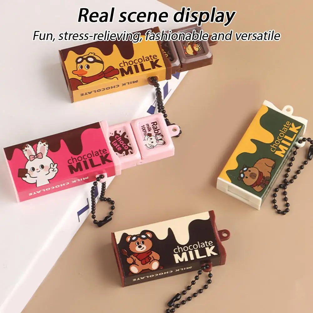 Chocolate Fidget Toy Keychain – Stress Relief Sensory Snap Toy