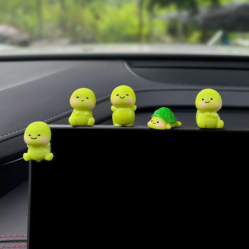 Cute little turtle car ornament car electric car decompression small ornament car interior decoration car center console decorat Oasis Select 1pcsrandom