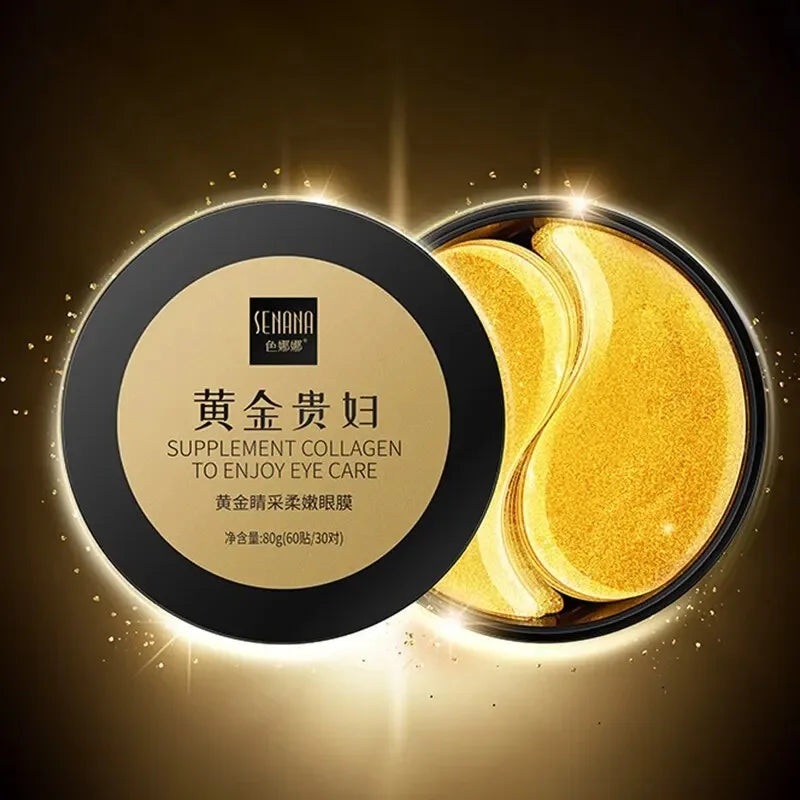 60pcs Golden Moisturizing Eye Mask Relieve Eye Fatigue Nourish Eye Area Collagen Crystal Eye Mask Korean Skin Care Masks Oasis Select