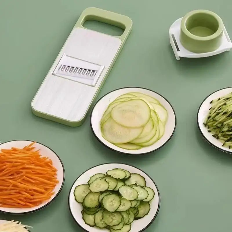 1PCS Vegetable Slicer With Anti Cut Hand Guard Multiple Blades And Storage Box For Home Kitchen Daily Cooking Oasis Select