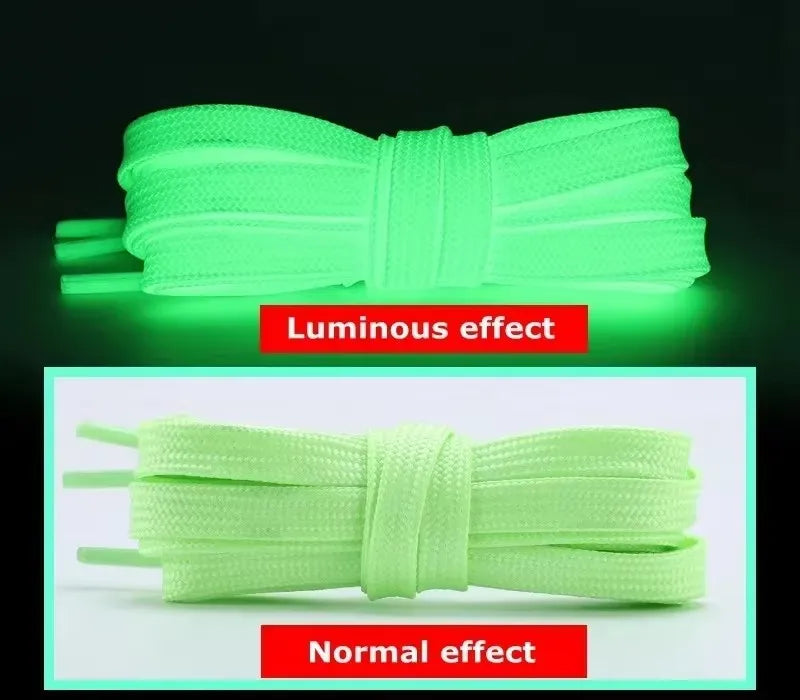 1/2pcs Luminous Shoe Laces Bold High Quality Fluorescent Shoelaces Glow In The Dark Night Round Shoelace Sneaker Laces Shoes Oasis Select green