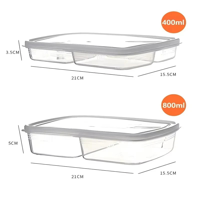 4-Compartment Fridge Food Storage Box with Lid | Freezer Safe Food Storage Container Oasis Select