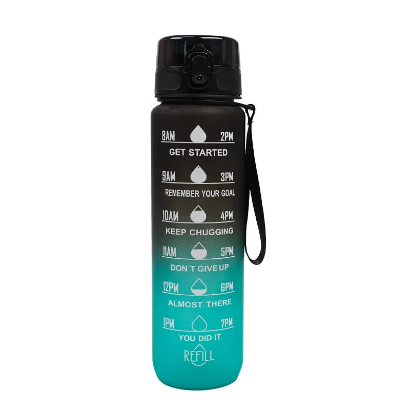 780/1000ml Plastic Water Bottle for Drinking Portable Sport Tea Coffee Cup Kitchen Tool Kids Water Bottle for School Transparent Oasis Select Black Green-1000ml 750-1000ml