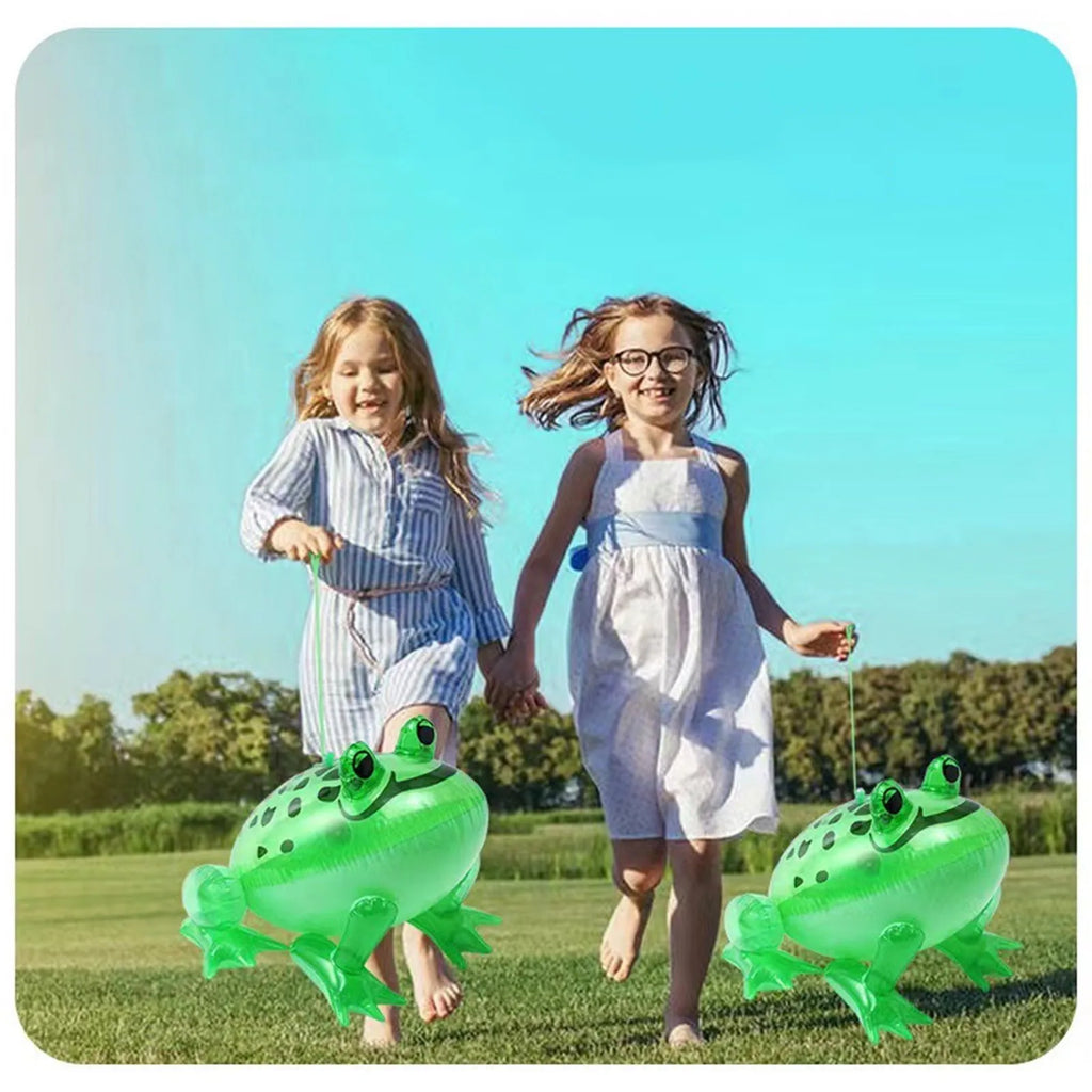 Glowing Inflatable Green Bouncing Frog Toad Ballon Jungle Animal Toy Funny Kids Party Gift Birthday Wedding Decoration Oasis Select