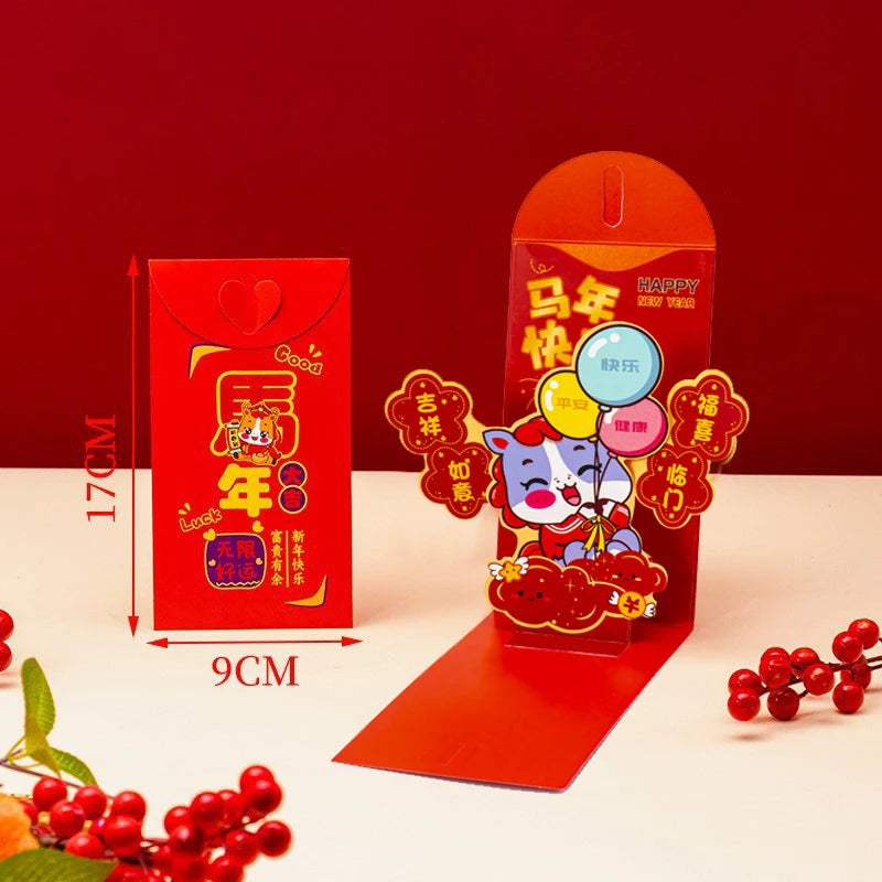 Chinese New Year Red Envelopes Red Pocket Year Of Horse Lucky Money Pockets Spring Festival Gift New Year Eve Hongbao Oasis Select A12