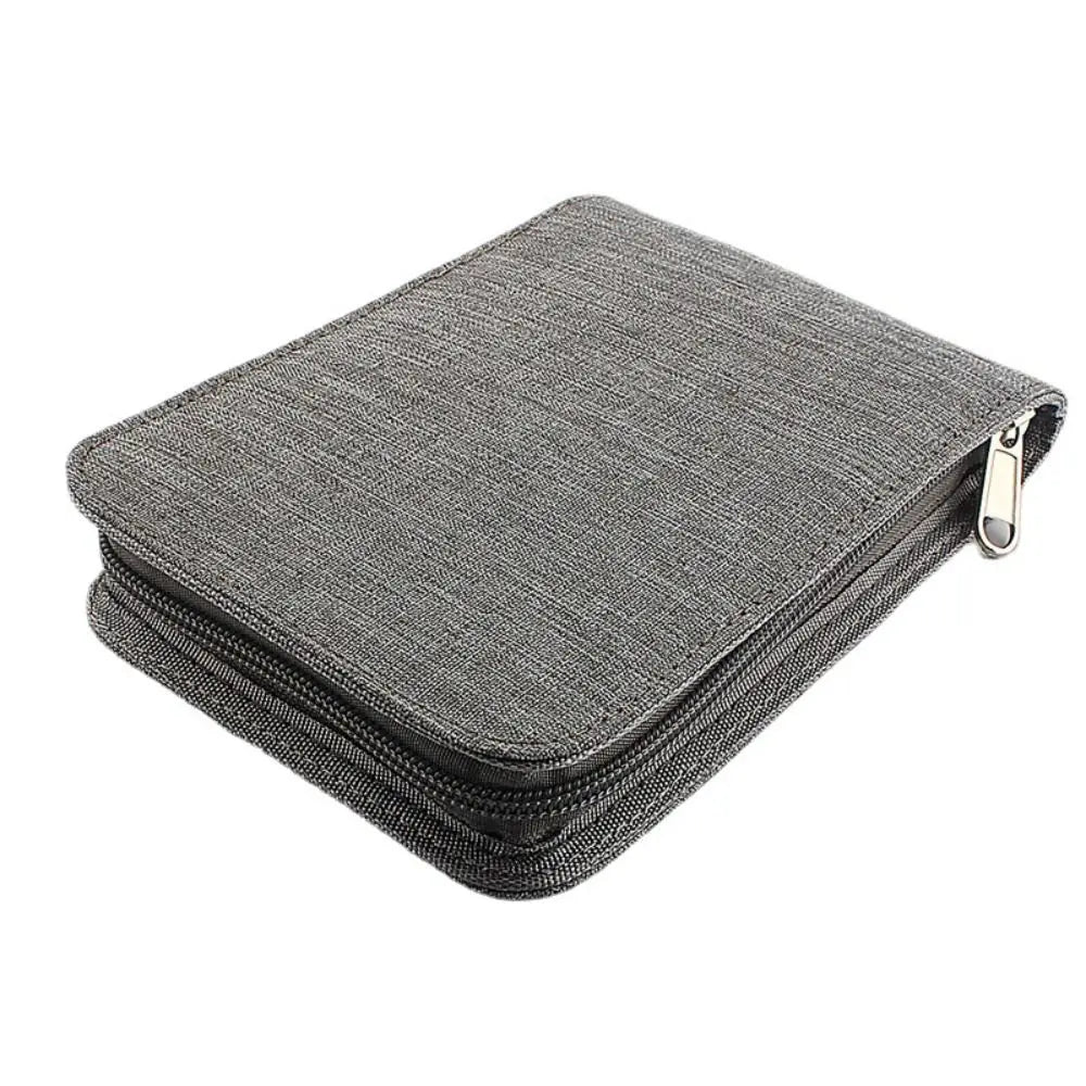 High Appearance Pen Container Bag Large Capacity Fountain Pencil Case 10 /24/48 Slots Dustproof Zipper 4 Colors Children Gifts Oasis Select grey-10 slots