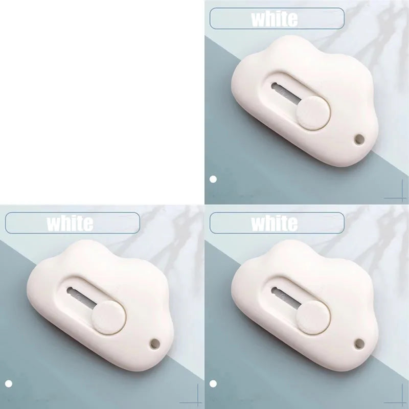 1/4pcs Mini Utility Knife Retractable Letter Opener Box Cutter Portable Carton Opener Paper Cutting Tool School Office Supplies Oasis Select 3pcs white