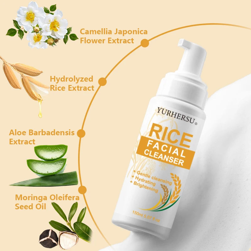 YURHERSU Rice Essence Facial Cleanser – Deep Clean & Hydrate Facial Cleanser Oasis Select