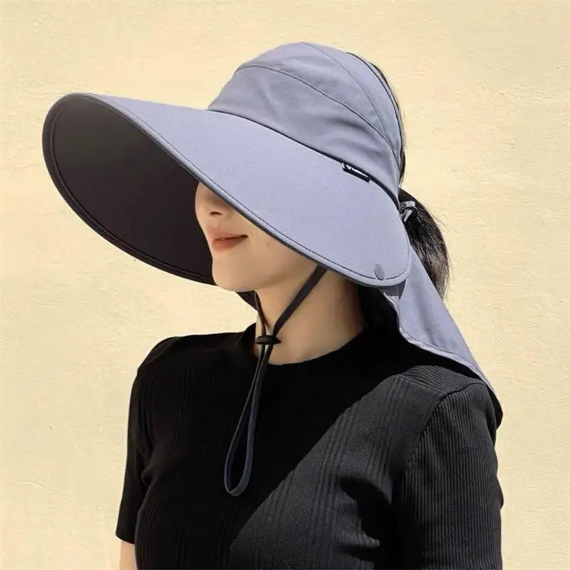 Women Anti UV Sunshade Shawl Cap Detachable Wide Brim Visor For Outdoor Sports Beach Travel Accessory Oasis Select A7