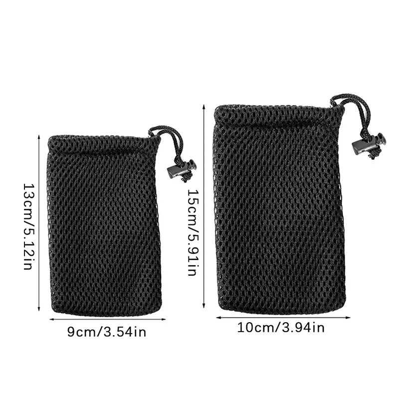3Pcs Nylon Mesh Drawstring Storage Pouch Bag Multi Purpose Travel & Outdoor Activity Pouch For Digital Products Oasis Select