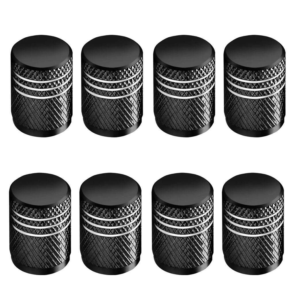 Tire Valve Stem Cap Cover - (4 Pack) Tire Air Caps Metal with Plastic Liner Corrosion Resistant Leak-Proof for Car Motorcycle Oasis Select black 8pcs