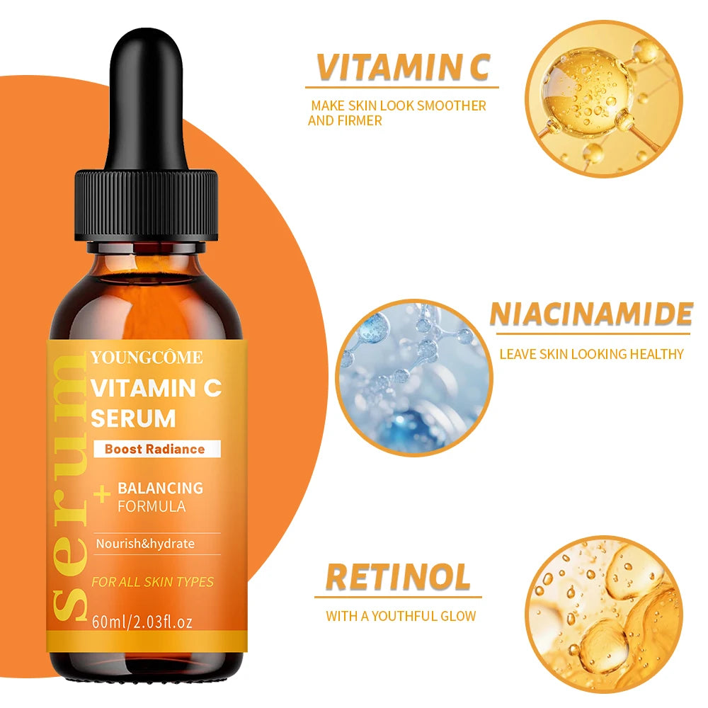 YOUNGCOME Vitamin C Serum, Balancing & Nourishing Daily Hydration Treatment, Glow-Boosting Essence for All Skin Types 40/60ml Oasis Select