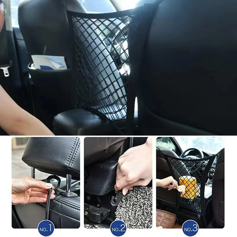 Elastic Double Layer Motorcycle Cargo Net with Hooks | Luggage Net