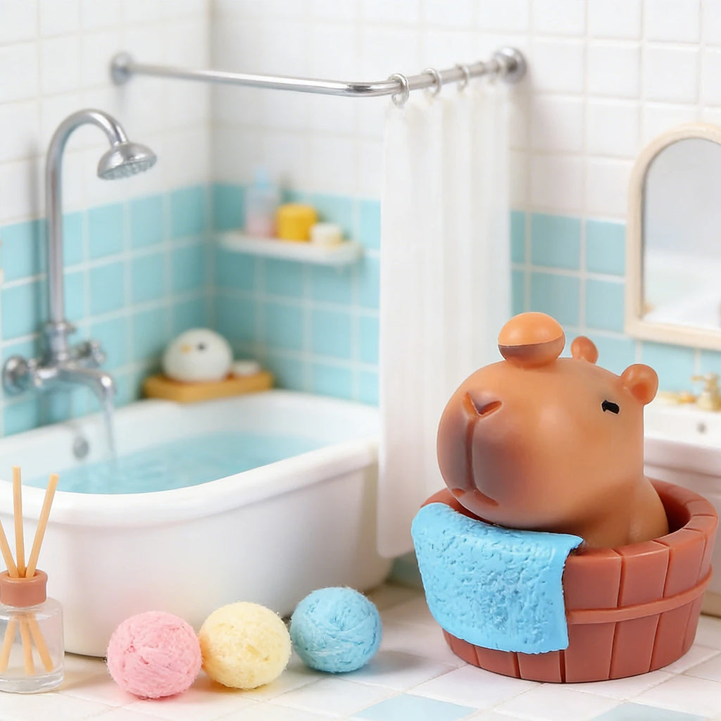 12/18 PCS Capybara Cake Topper Kawaii Car Dashboard Ornament Desk Decor Calming Animal Figurine for Console Shelf Office Oasis Select