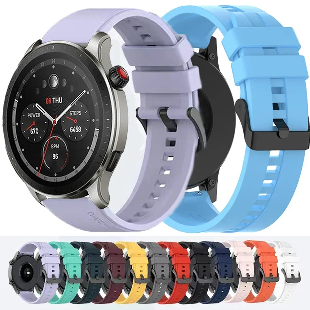 Silicone Watch Strap 20mm 22mm – Amazfit GTR GTS Bip Samsung Garmin Smartwatch Band Oasis Select