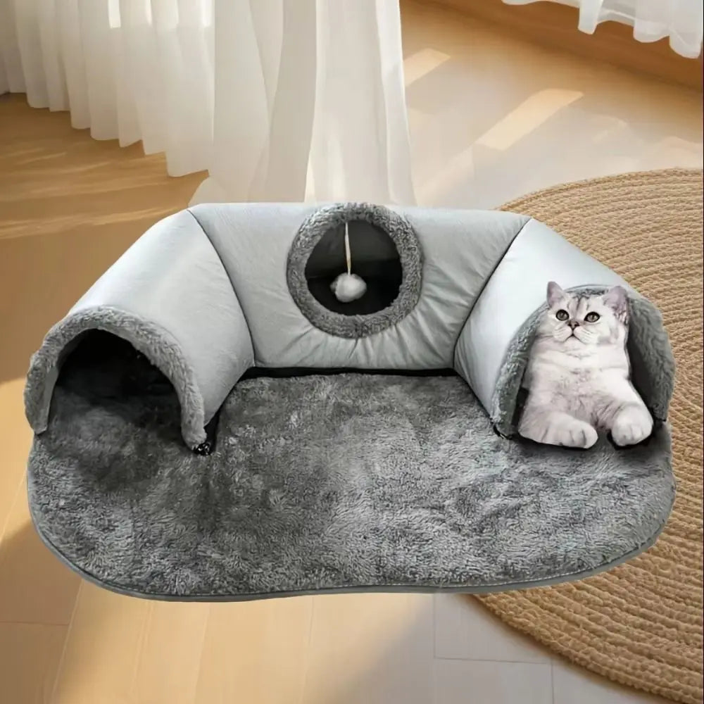 Warm Non-Slip Base Cat Tunnel Bed Removable Washable Anti Dirty Cat House U-shaped Cat Channel Pet Supplies Oasis Select