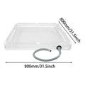 Shower Basin Pan Compact Non-Slip Bathing Tray Outdoor Shower Tub for Outdoor Indoor RV Motorhome Trailer Tent Camping Hiking Oasis Select White